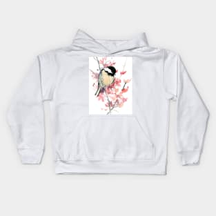 Chickadee and Cherry Blossom Kids Hoodie